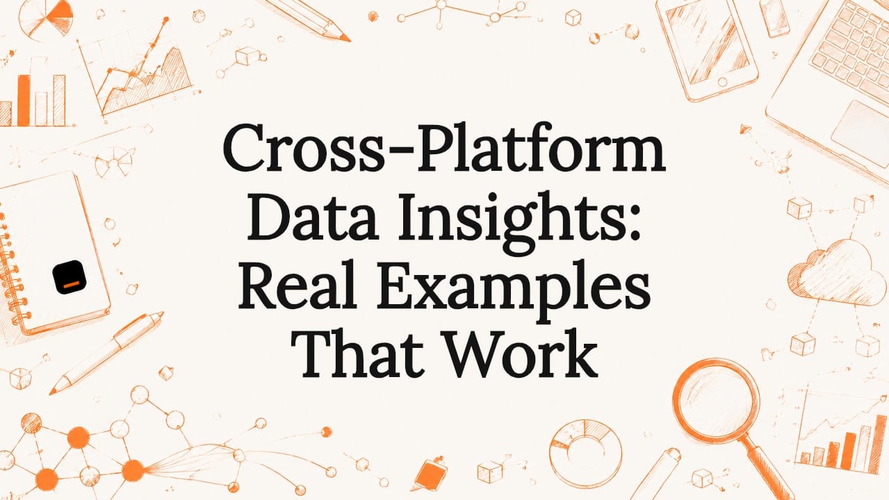 Illustrated title card with data and analytics icons