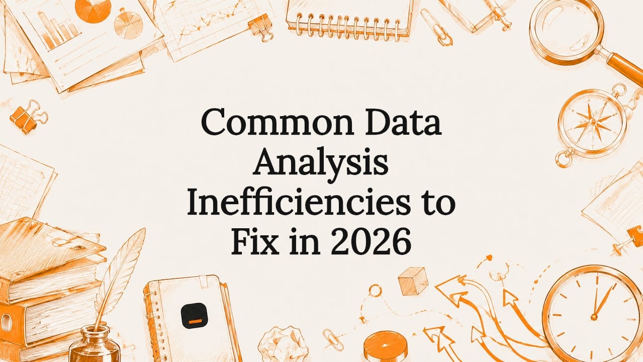 Decorative title card with data analysis illustrations